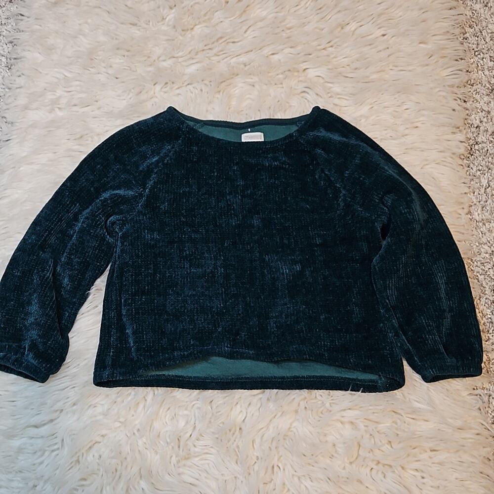 Gymboree Girls Dark Green Chenille Ribbed Sweater